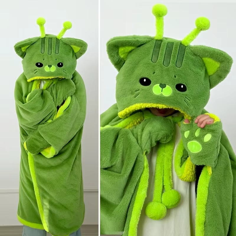 Cartoon Cute Alien Cat Hooded  - đánh giá và giá Fire Blanket Kitchen