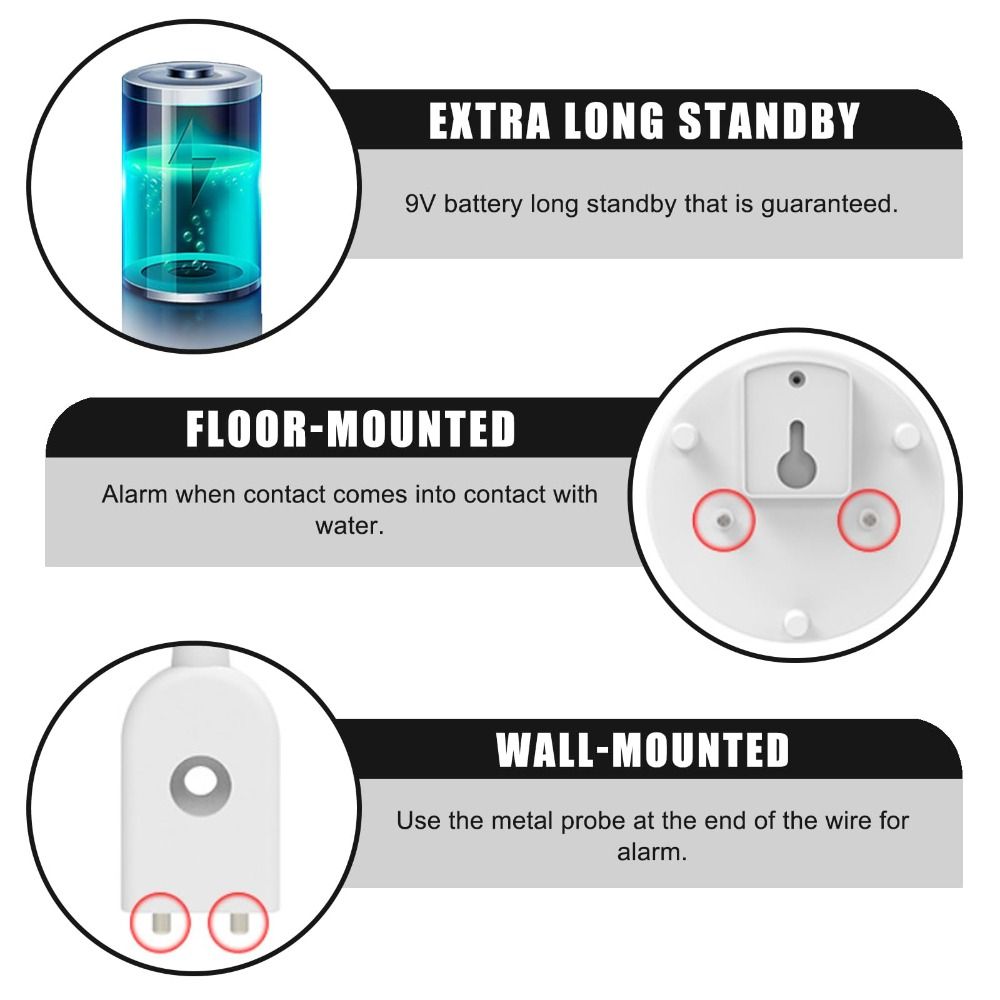 Dual Mode Sensor Water Leak Al - đánh giá và giá Water Alarm Sensor