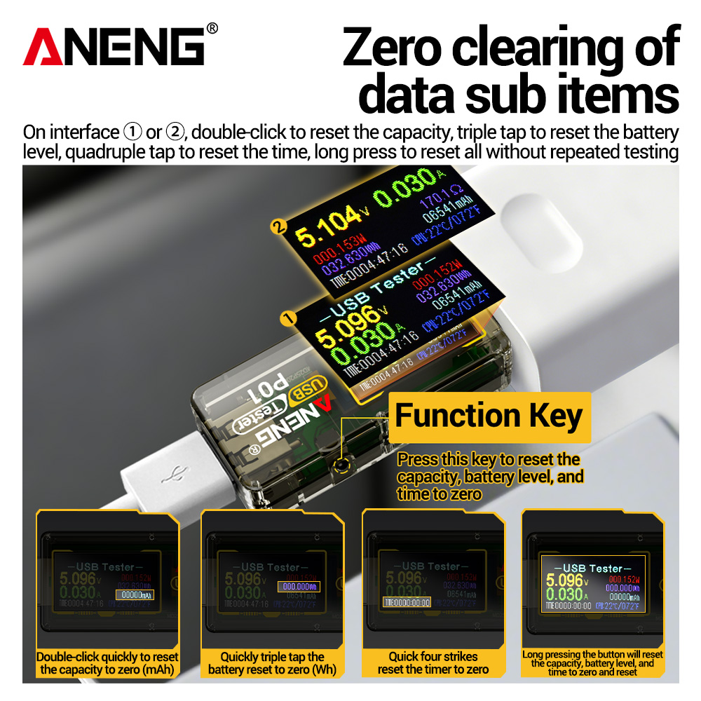 ANENG P01 USB Tester Voltmeter - đánh giá và giá Co Detector Plug